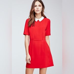 Forever 21 Red Dress with White Collar / L
